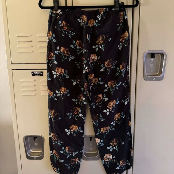 Thakoon Collective Black Yellow Floral High Genuine Silk Comfy Pants SZ 2 - Picture 3 of 7